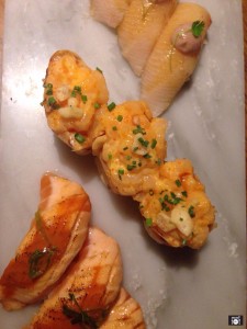 Sushi de Vieiras, Atún y Hamachi